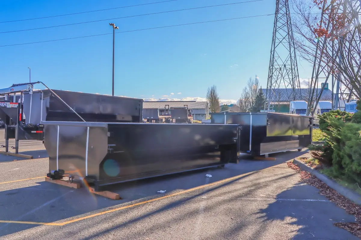 Roll-off dumpster ready for waste disposal at job site for 20 Yard Dumpster Rental in McMinnville
